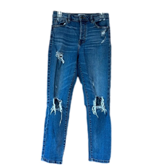 Oasis by Eunina Distressed Buttonfly Jeans - Women's Size 7 - Picture 1 of 4